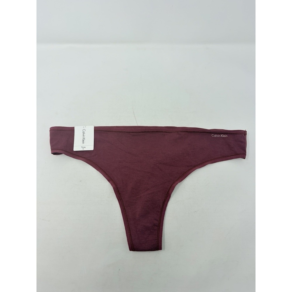 Calvin Klein Womens Size XL Form Cotton Blend Thong QD3643 in Mauve Wine 2514
